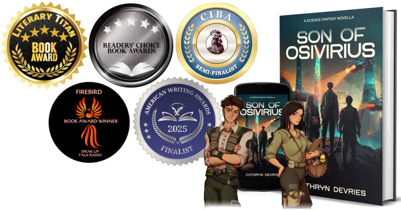 Multi-award-winning YA dystopian romantic science fantasy novella with character art